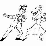 Pages Coloring Dancing Ballroom Getcolorings Dance sketch template