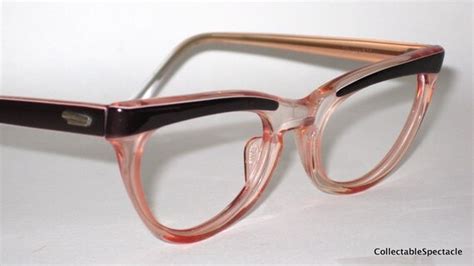 vintage 50s cat eye glasses pink and by collectablespectacle
