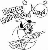 Coloring Halloween Mouse Mickey Spooky Cute sketch template