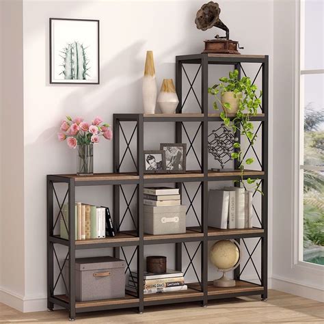 tribesigns  shelves bookshelf industrial ladder corner bookshelf