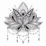 Lotus Tattoo Flor Ausmalen Temporary Elbow Loto Kunstwerke Schwarze Tätowierung Lotusblume Adulte sketch template
