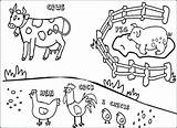 Animal Coloring Farm Pages Planet Animals Printable Pig Cow Chicken Getdrawings Print sketch template