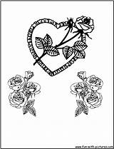Coloring Roses Valentine Fun Pages sketch template