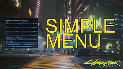 simple menu   game ui including hotkeys cyberpunk  mod