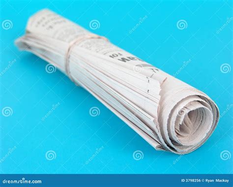 rolled  newspaper stock photo image  news paper