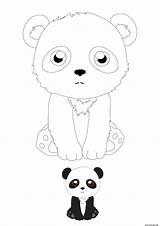 Kawaii Enfants Pandas Printable Imprimé sketch template