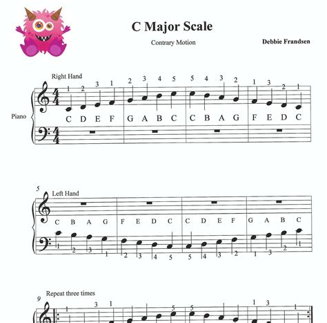 major scale  beginners beginner piano sheet  easy piano