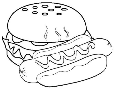 hot dog coloring page