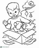 Coloring Christmas Gift Printable Pages Kids sketch template
