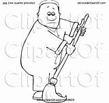 Janitor Custodian Lineart Mopping Male Illustration Cartoon Clipart Royalty Djart Vector Without Collc0006 Clip sketch template
