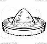 Sombrero Hat Clipart Cartoon Coloring Outlined Vector Cory Thoman Drawing Getdrawings sketch template