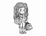 Shopping Coloring Pages Girl Summer Bag Colorear Mall Supermarket Getcolorings Printable Color Coloringcrew Print sketch template