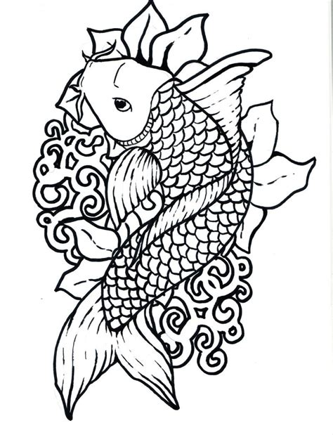 koi fish coloring page clipartsco