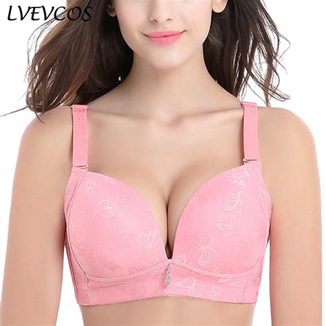 push up sexy bra embroidery women wireless brassiere femme large c d