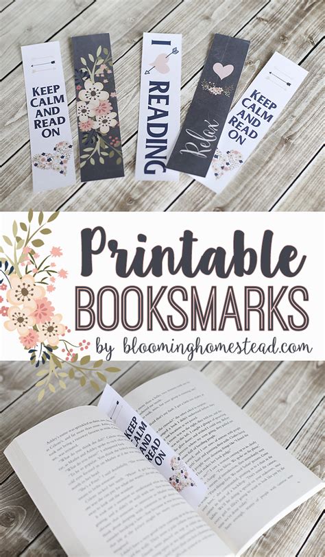 printable bookmarks   favorite book blooming homestead