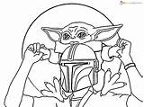 Yoda Mandalorian Mando sketch template