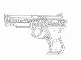 Flip Pistol sketch template