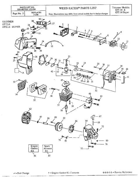 Weed Eater Trimmer Page 2 Diagram And Parts List For Model Gti16super
