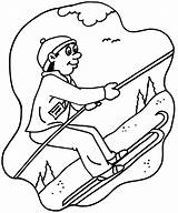 Skier Skifahren Uphill Printactivities Ausmalbilder Malvorlage Ausmalen sketch template