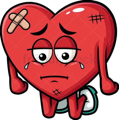 weak heart cartoon vector clipart friendlystock