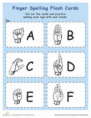 sign language flash cards