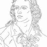 Bach Sebastian German Coloring Visita Famous Schiller Christoph Poet Johann Friederich Von sketch template