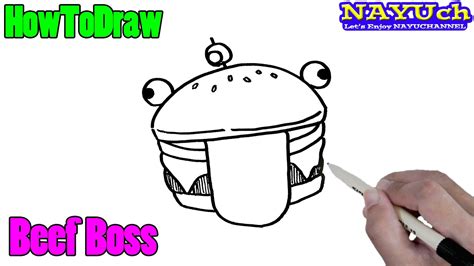 draw fortnite beef boss easy drawing step  step youtube