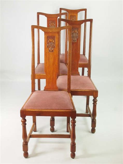 set  vintage oak dining chairs