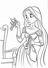 Coloring Disney Pages Printable Tangled Kids Rapunzel sketch template