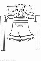 Liberty Bell Coloring Pages Printable Template Outline Color Templates sketch template
