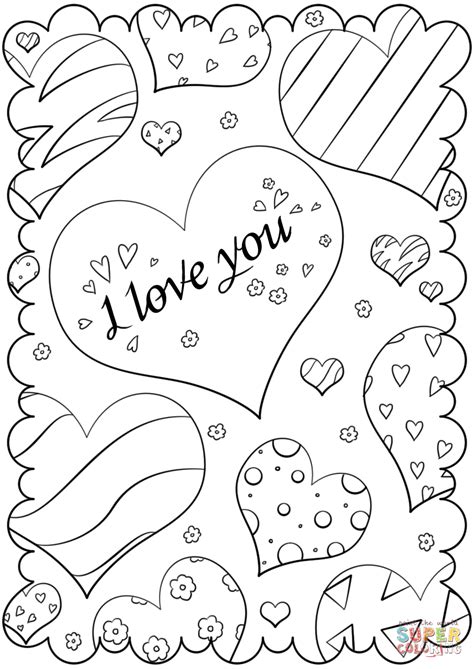 valentines day card  love  coloring page  printable
