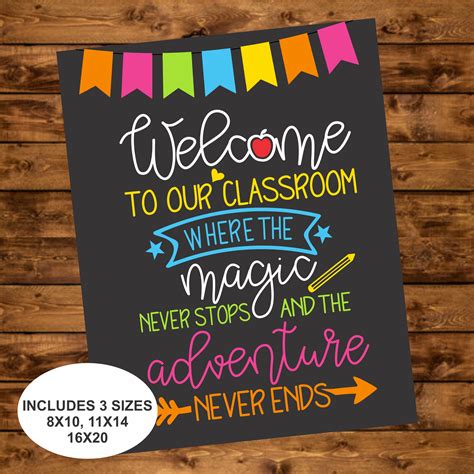 classroom sign instant    etsy
