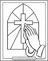 Catholic Coloring Pages Praying Hands Church Rosary Glass Stained Drawing Kids Cross Prayers Window Confirmation Children Bible Mysteries Sacraments Printable sketch template