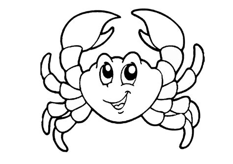 printable easy cartoon crab coloring pages  preschool kids print color craft