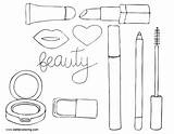 Makeup Coloring Pages Printable Tools Kids Adults sketch template