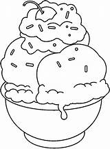 Ice Cream Coloring Sundae Sundaes Popular sketch template