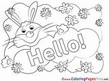 Hello Pages Coloring Rabbit Sheet Title sketch template