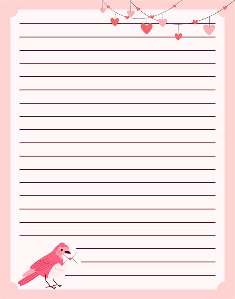 cute owls love letter stationery printable