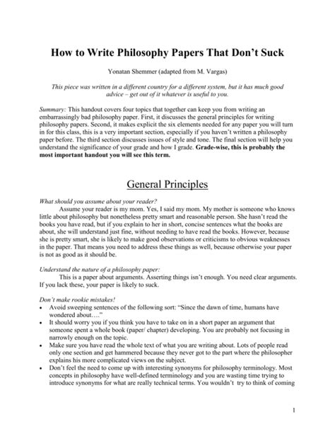 write philosophy papers