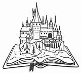 Potter Harry Hogwarts Castle Book Seleccionar Tablero Pegatinas sketch template