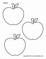 Apple Printable Template Apples Coloring Pages Templates Firstpalette Leaf Big Printables Shapes Fall Cartoon Kids Set Tree Crafts Book Large sketch template