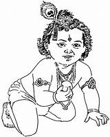 Krishna Baby Coloring Pages Hindu Drawing Sketch Clipart Sri Printable Kids Lord Radha Gods Clip God Drawings Mythology Janmashtami Clipground sketch template