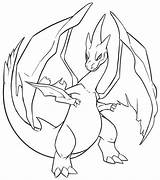 Charizard Pokemon Coloring Mega Pages Template Sketch sketch template