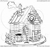 Shack Gingerbread Christmas Clipart Sketched Illustration Royalty Loopyland sketch template