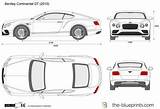Bentley Gt Continental Blueprint sketch template