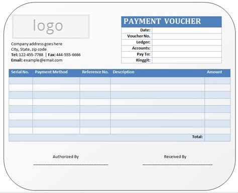 sample payment voucher template excel  word excel tmp