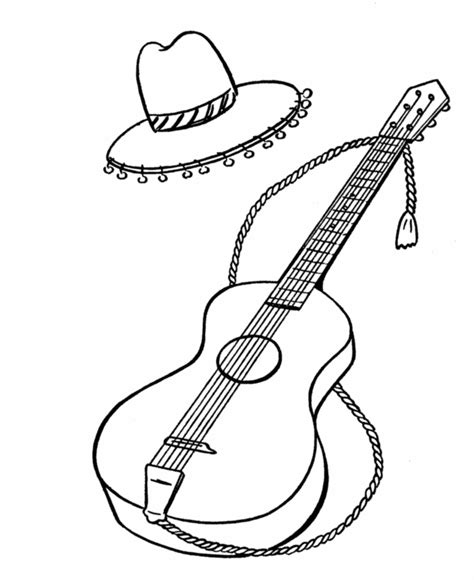 spanish guitar coloring pages   print