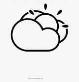 Sol Partly Lluvia Dibujo Cloudy Coloring Clipartkey sketch template