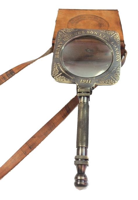 Vintage Style Brass Magnifier Antique~brass Magnifying Glass W Leather
