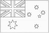 Flag Australia Coloring Flags Kids Pages Color Print Printable Justcolor sketch template